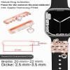 JR.DM 11-Piece Super Bling Watch Charm Set with 9 Decorative Rings and 2 Stud Accents, Compatible with Apple Watch Bands 38/40/41/42/44/45 mm, Metal Diamond Sliders view 4