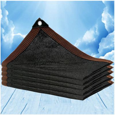 Xrdbfd 60% Shade Net, Windproof Sun Shade Cloth, Black, 1.5 x 4 m (4.9 x 13 ft)