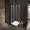 Dusbad Vital 2 Shower Enclosure, Left Pivot Door with Fixed Panel and Right Shower Wall view 4