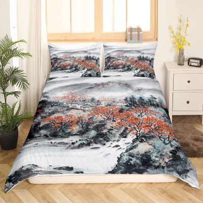 SJSXWQN 135 x 200 cm Gray Plum Bedding Set for Girls