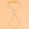 YAHOYA 1-Piece Heart Cross High-Heel Rhinestone Anklet, Gold-Plated Fashion Ankle Chain for Women view 1