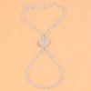 YAHOYA 1-Piece Heart Cross High-Heel Rhinestone Anklet, Gold-Plated Fashion Ankle Chain for Women view 2