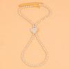 YAHOYA 1-Piece Heart Cross High-Heel Rhinestone Anklet, Gold-Plated Fashion Ankle Chain for Women view 4