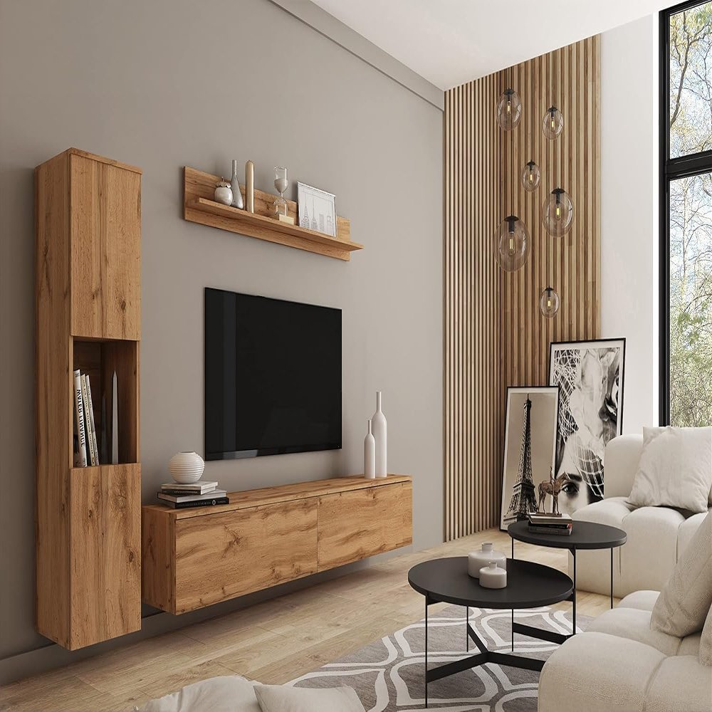 MINIO go for it - Parma 3-Piece Wall Unit Set, Wall-Mounted or Freestanding