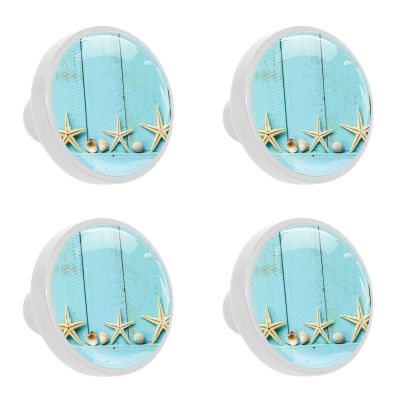 TBOUOBT 4-Pack Cabinet Knobs, Farmhouse Dresser Handles, Sea Planks Starfish Ocean