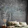 decomonkey Premium Palm Photo Wallpaper, 350 x 256 cm, Gray Stone-Effect Foliage view 3