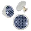 TBOUOBT 4-Pack Round Ethnic Navy Blue Cabinet Knobs view 1
