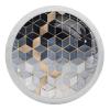 TBOUOBT 4-Pack Cabinet Knobs, Cube with Gold and Gray Geometric Pattern view 1