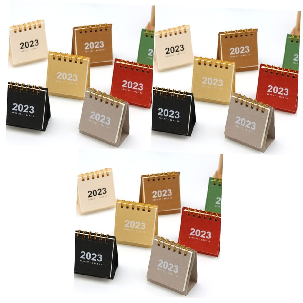 STOBOK Mini Desktop Calendar, Portable Table Calendar for Office, Home, or School