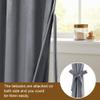 DWCN Extra-Wide Gray Velvet Curtains, 84 in Long, Blackout Grommet Panels with Tie-Backs view 3