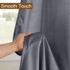 DWCN Extra-Wide Gray Velvet Curtains, 84 in Long, Blackout Grommet Panels with Tie-Backs view 4