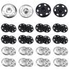 TOAOB 24 Sets Sew-On Snap Buttons, 21 mm Metal, Black and Silver view 1