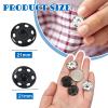 TOAOB 24 Sets Sew-On Snap Buttons, 21 mm Metal, Black and Silver view 2