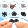TOAOB 24 Sets Sew-On Snap Buttons, 21 mm Metal, Black and Silver view 3