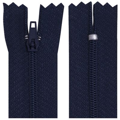 AERZETIX C63095 10-Pack No. 3 Spiral Zippers, 16 cm, Dark Blue