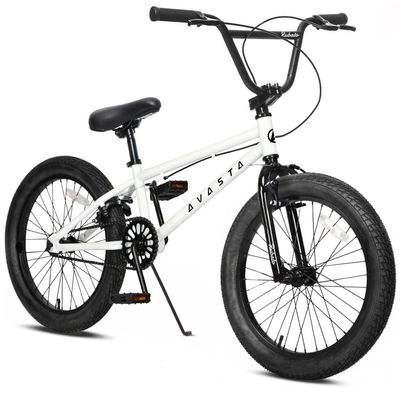 AVASTA 18-Inch Freestyle BMX Bike for Beginner Kids, White