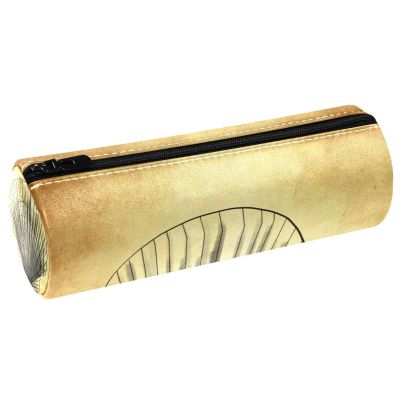Sketch Sea Life Shell, Jellyfish & Starfish Leather Barrel Pencil Case