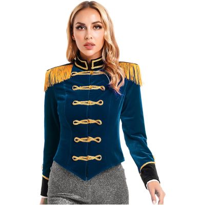 inlzdz Women's Circus Ringmaster Jacket, Dark Blue, Size S