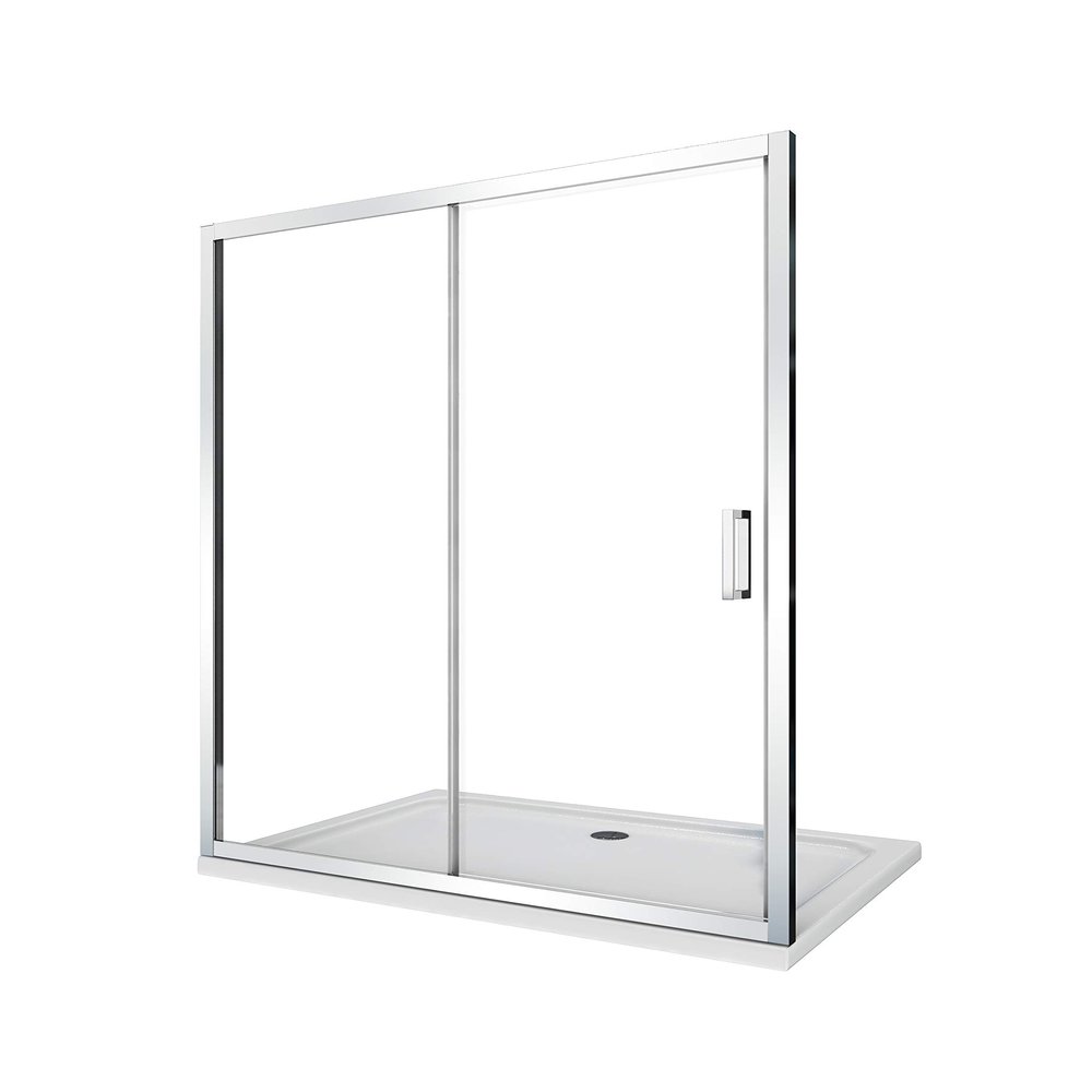 6 mm Glass Shower Enclosure for Alcove Installation, 190 cm High, Reversible (130–135 cm)