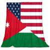Plush Nap Blanket, Warm Cozy Soft Microfiber, American and Jordanian Flags view 1