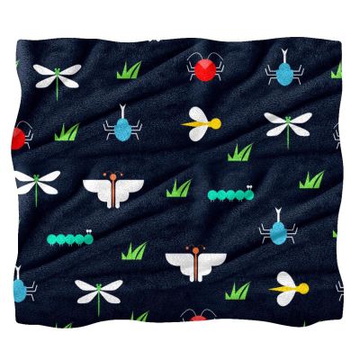 TBOUOBT Soft, Fluffy Throw Blanket for Boys and Girls, Butterfly, Dragonfly and Bee Cartoon