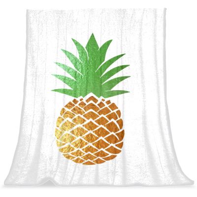TBOUOBT Throw Blanket, Soft and Fluffy, for Boys and Girls, Golden Pineapple