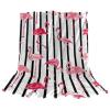 TBOUOBT Throw Blanket, Soft and Fuzzy, for Boys and Girls, Pink Unicorn with Black and White Lines view 1