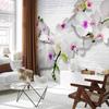 decomonkey Premium Floral Stone Wall Photo Wallpaper, 100 x 70 cm, XL, Brick view 2