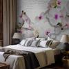 decomonkey Premium Floral Stone Wall Photo Wallpaper, 100 x 70 cm, XL, Brick view 3
