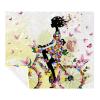 Plush Blanket, Nap Blanket, Warm Cozy Soft Microfiber Blanket, Butterfly Flower Cyclist Girl view 1