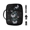 Xoenoiee Butterfly-Printed Bible Cover with Keychain and Chapstick Holders, Black view 1