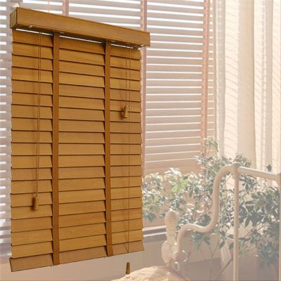 Suwooy Wooden Venetian Blinds, 50 mm Solid Wood Slats, WH-60 x 120 cm / 23.5 x 47 in