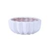 Indoor/Outdoor White Ceramic Planter Pots with Crackle Finish and Drainage Holes view 1