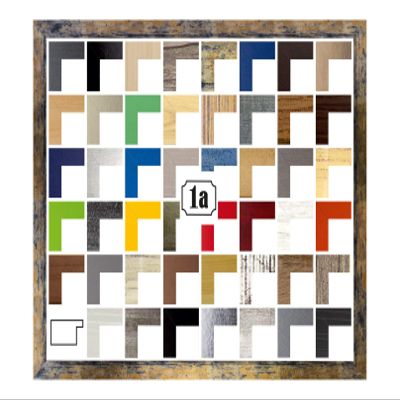 Multicolore Deluxe Poster Frame 60 x 90 cm, Mottled Blue-Gold, Clear Acrylic, White Backing