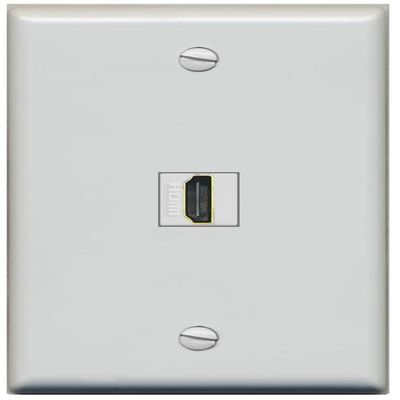 RiteAV HDMI Wall Plate, 1 Port, Flat, Gray/Gray
