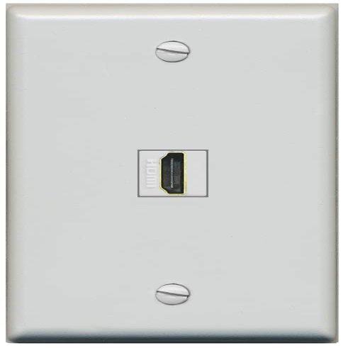 RiteAV HDMI Wall Plate, 1 Port, Flat, Gray/Gray