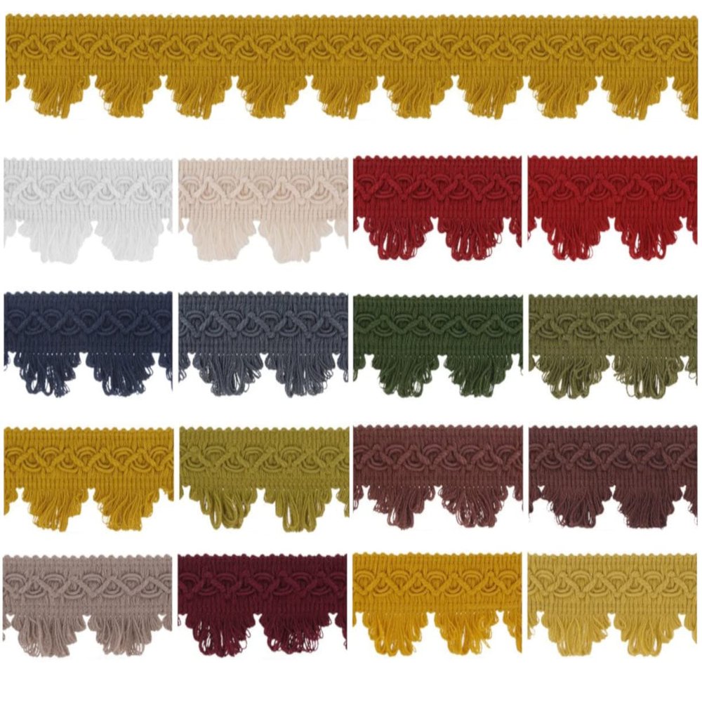 Cotton Passementerie Trim, 35 mm Wide, Gray, 5 m