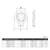 BELLAY A2 Stainless Steel Countersunk Cup Washers, M3 × 11 × 2.5 mm, 5 pcs view 2