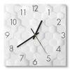 DEQORI Glass Wall Clock, 30 x 30 cm, 3D Honeycomb Pattern view 1