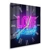 DEQORI Glass Wall Clock, 30 x 30 cm, Neon “Self-Love” Design view 2