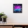 DEQORI Glass Wall Clock, 30 x 30 cm, Neon “Self-Love” Design view 4