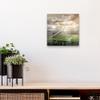 DEQORI Glass Wall Clock, 30 x 30 cm, Stadium Grass Corner Design view 4