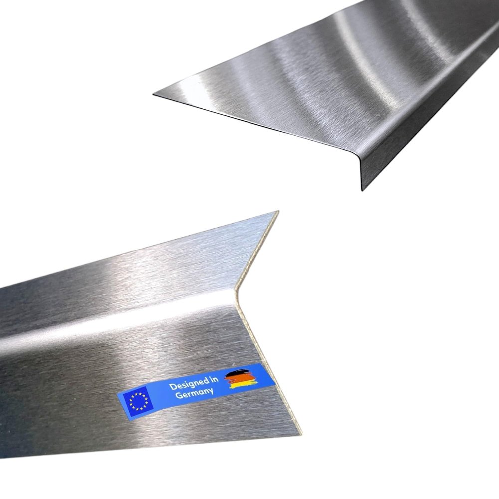 Gastro-Blechdesign 0.75 m Stainless Steel Edge Protection Angle, 20 x 20 mm, 1 mm Thick, K240 Brushed