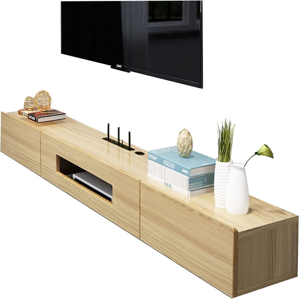 URBERY Floating TV Stand Component Shelf, 120 cm Wall-Mounted TV Console