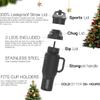 Coldest Tumbler with Handle and Straw, 100% Leakproof Insulated Stainless Steel Tumbler with Lid and Straw, 3 Lids, Cup Holder-Friendly Base, 1,020 ml view 2
