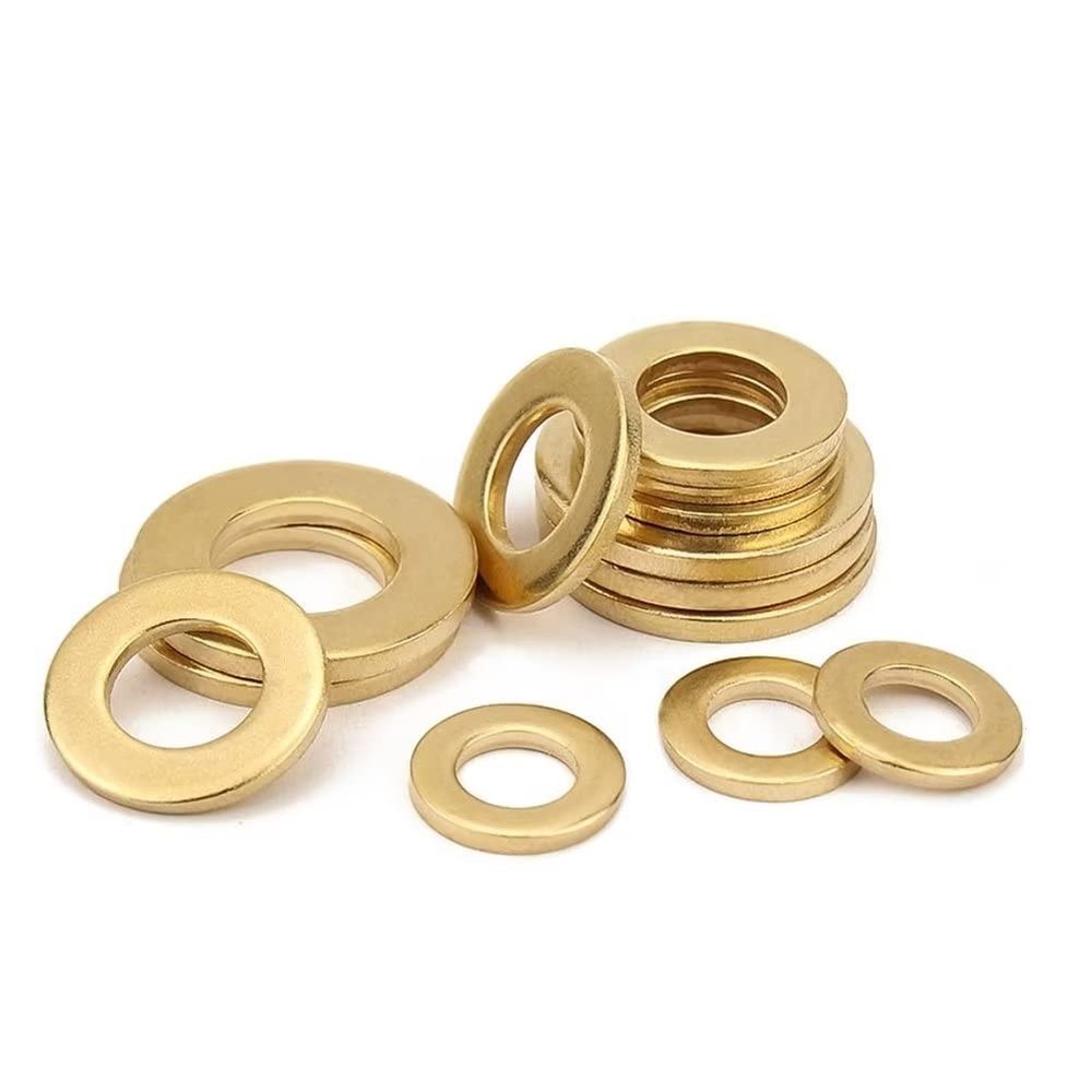 FEEIMOL Flat Brass/Copper Washers M5×12×0.8 mm, 100 Pieces
