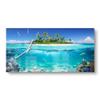 DEQORI Glass Wall Clock | Vertical 60 x 30 cm | Island in Tropical Sea Design | Large XXL Glass Design Clock | Silent Wall Clock for Living Room & Kitchen | Modern Wall Accent view 1