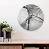 DEQORI Glass Wall Clock, Round, 50 cm, Bridge Cables Detail, XXL Design, Silent view 4