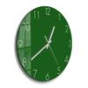 DEQORI Round Glass Wall Clock, 30 cm, Solid Dark Green view 2
