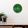 DEQORI Round Glass Wall Clock, 30 cm, Solid Dark Green view 4